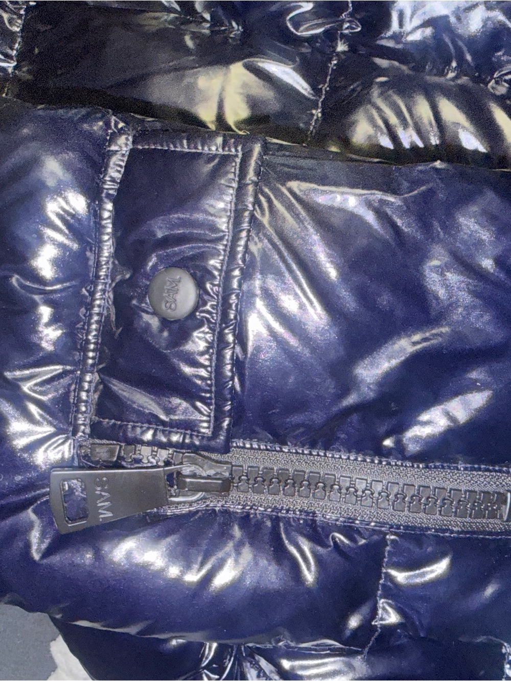 SAM. Shiny Navy Quilted Puffer Jacket - Picture 8 of 10
